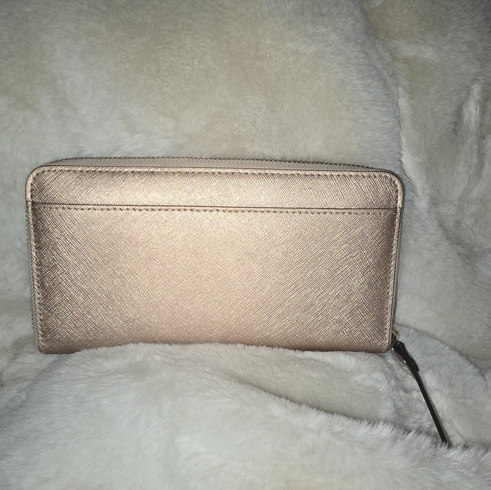 kate spade rose gold zip around wallet - Picture 2 of 12